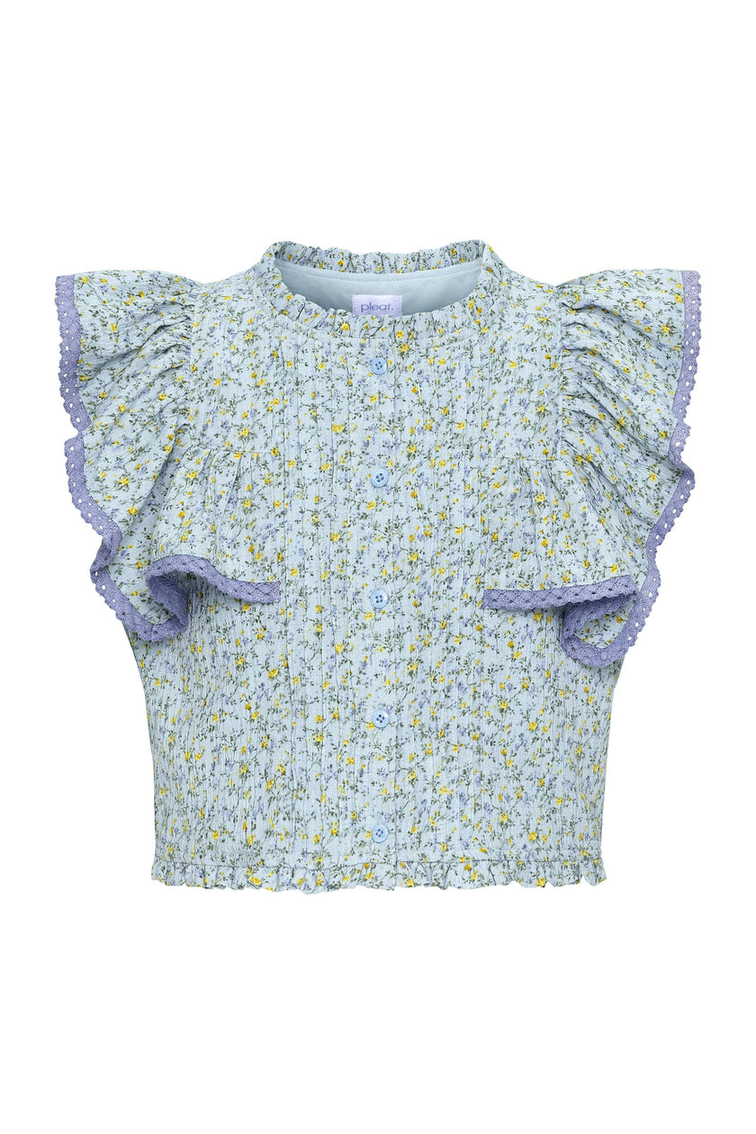 Posie Top Blue Ditsy