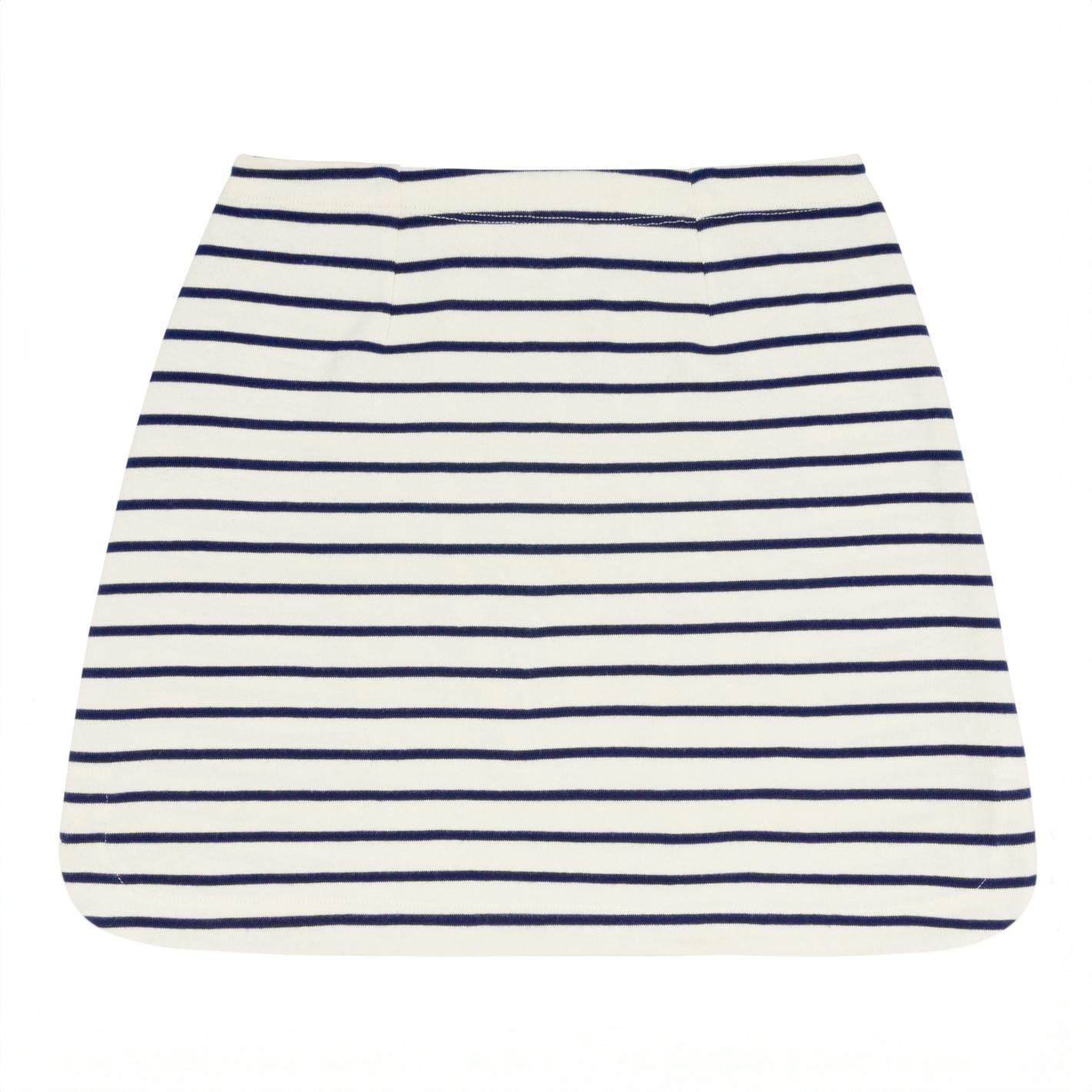 women's cream and navy stripe skirt