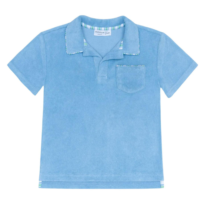 boys le marin blue french terry polo