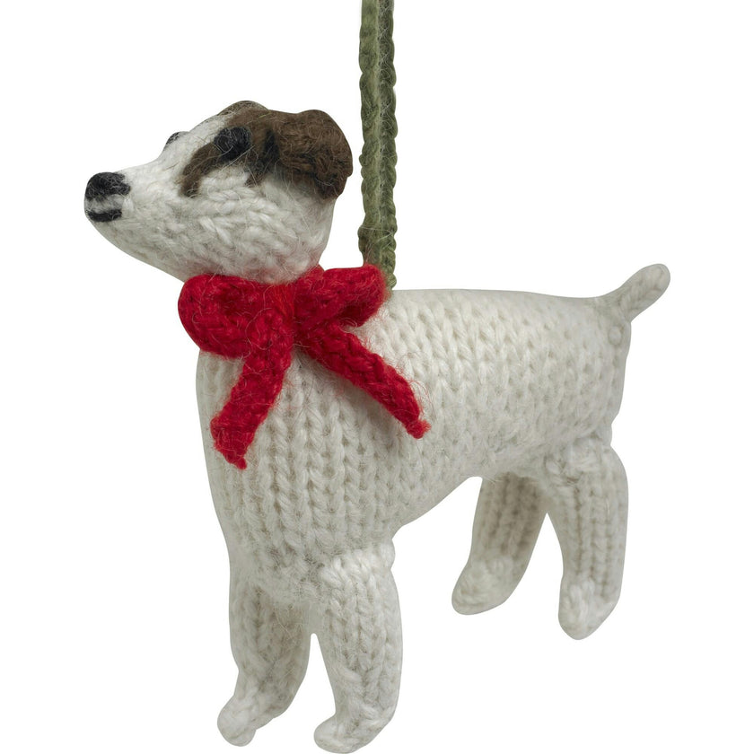 Jack Russell Terrier Dog Hand Knit Christmas Ornament Arcadia Home