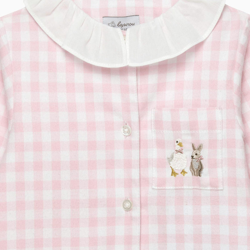 Baby Freya Onesie in Pink Gingham