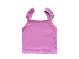 Lavender Ruffle Strap Tank Top