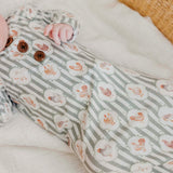 Newborn Wood Button Knotted Gown - Constance