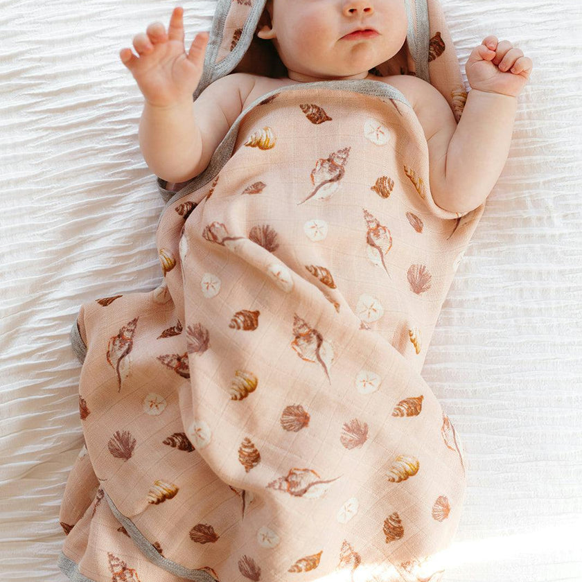 Seashells Hooded Swaddle Blanket