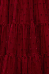 Mini Solange Dress in Burgundy Tulle