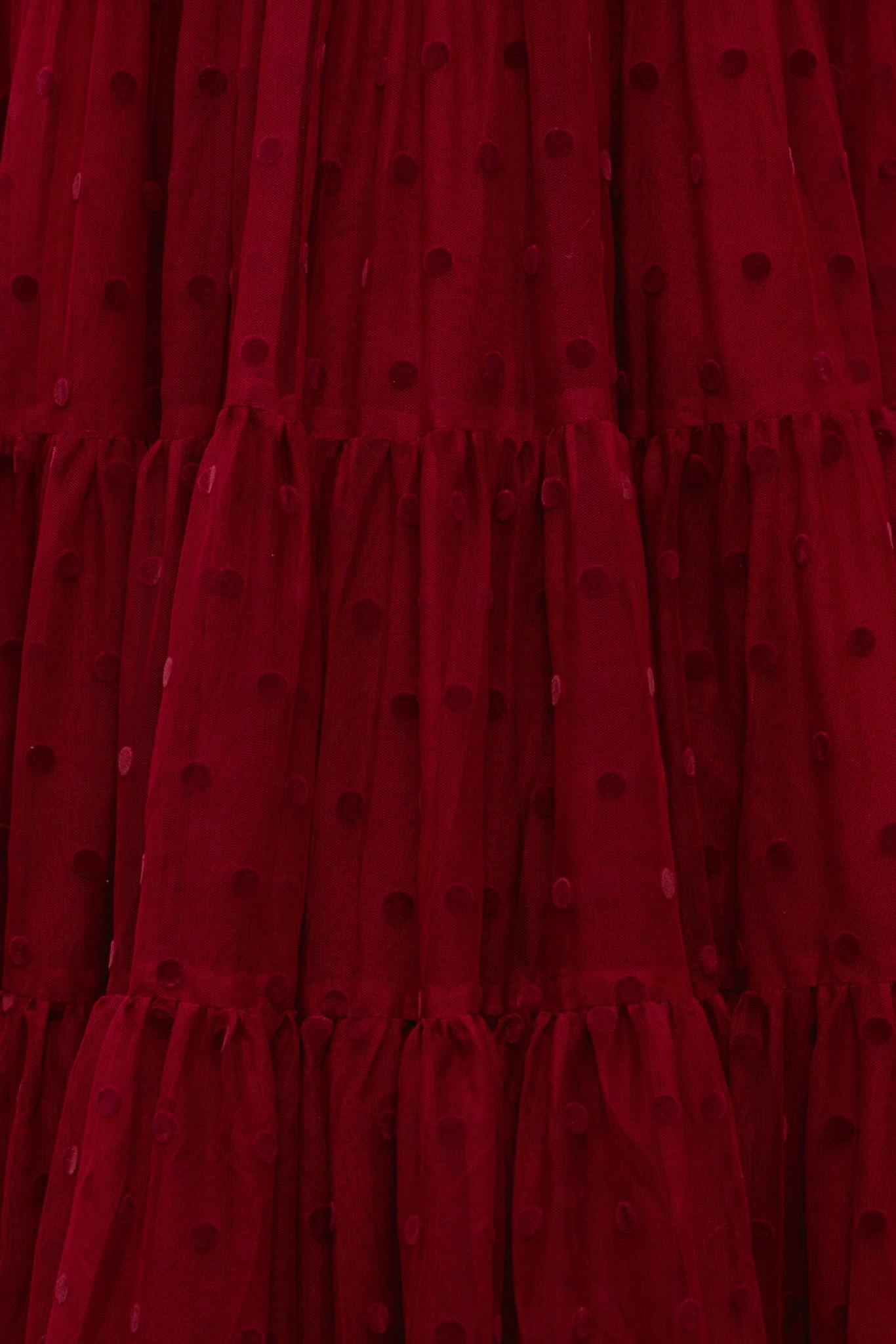 Solange Dress in Burgundy Tulle