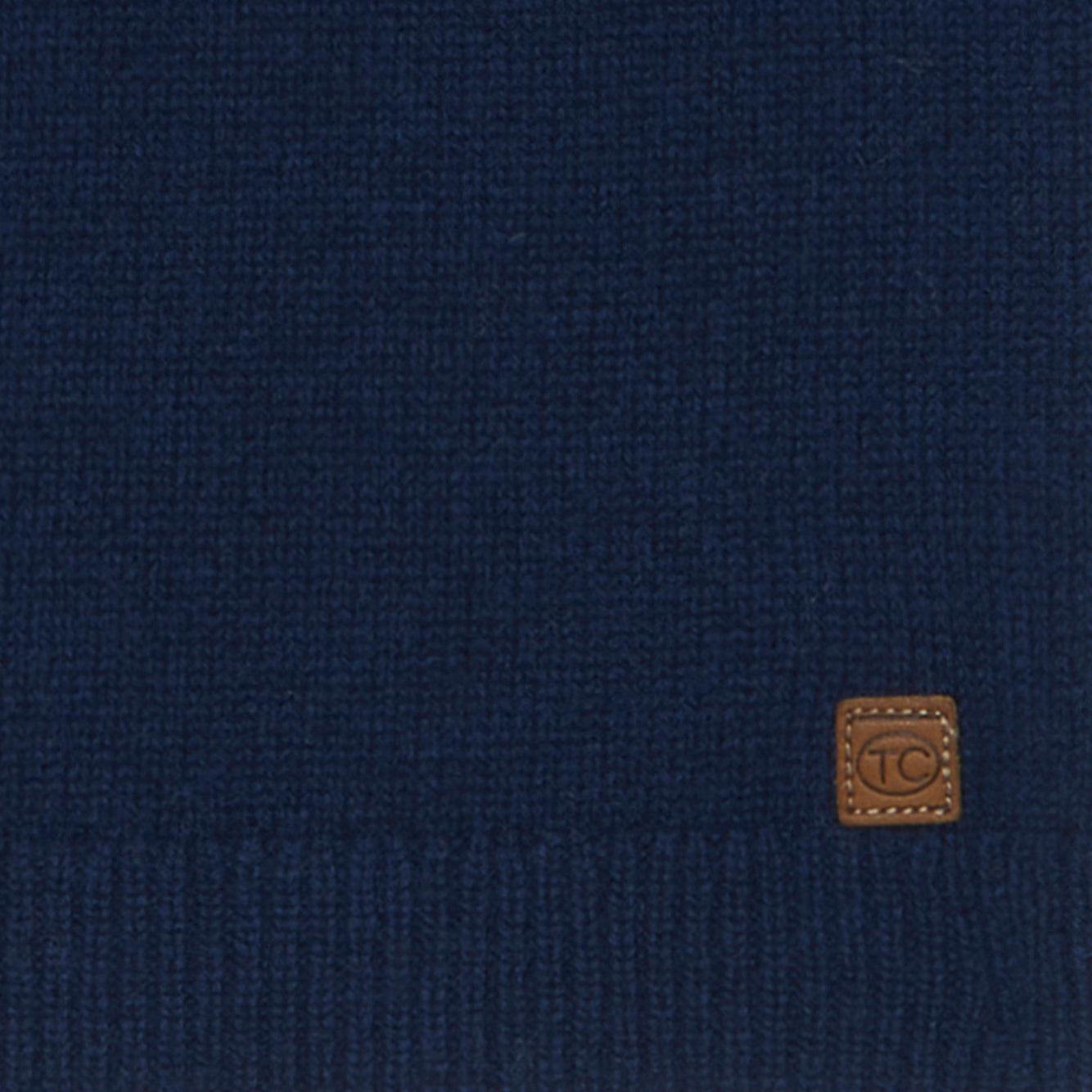 TARTINE ET CHOCOLAT WOOL ROUND NECK SWEATSHIRT - MARINE AND BROWN