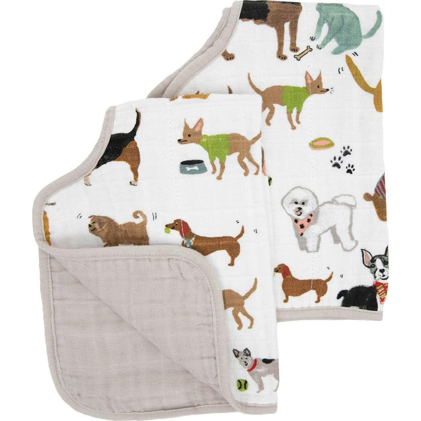 Cotton Muslin Burp Cloth 2 Pack - Woof
