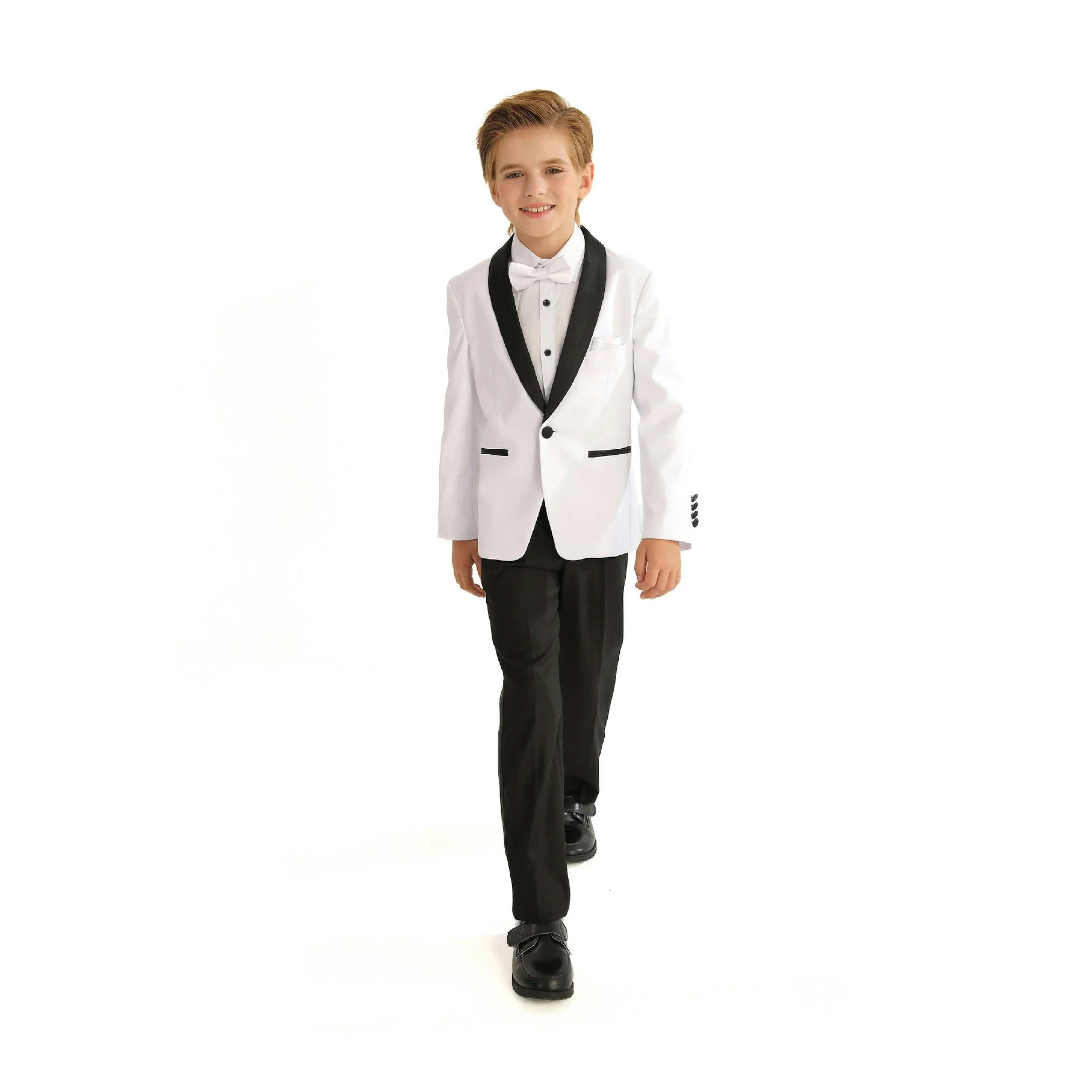 White Moustache Shawl Lapel Tuxedo Set