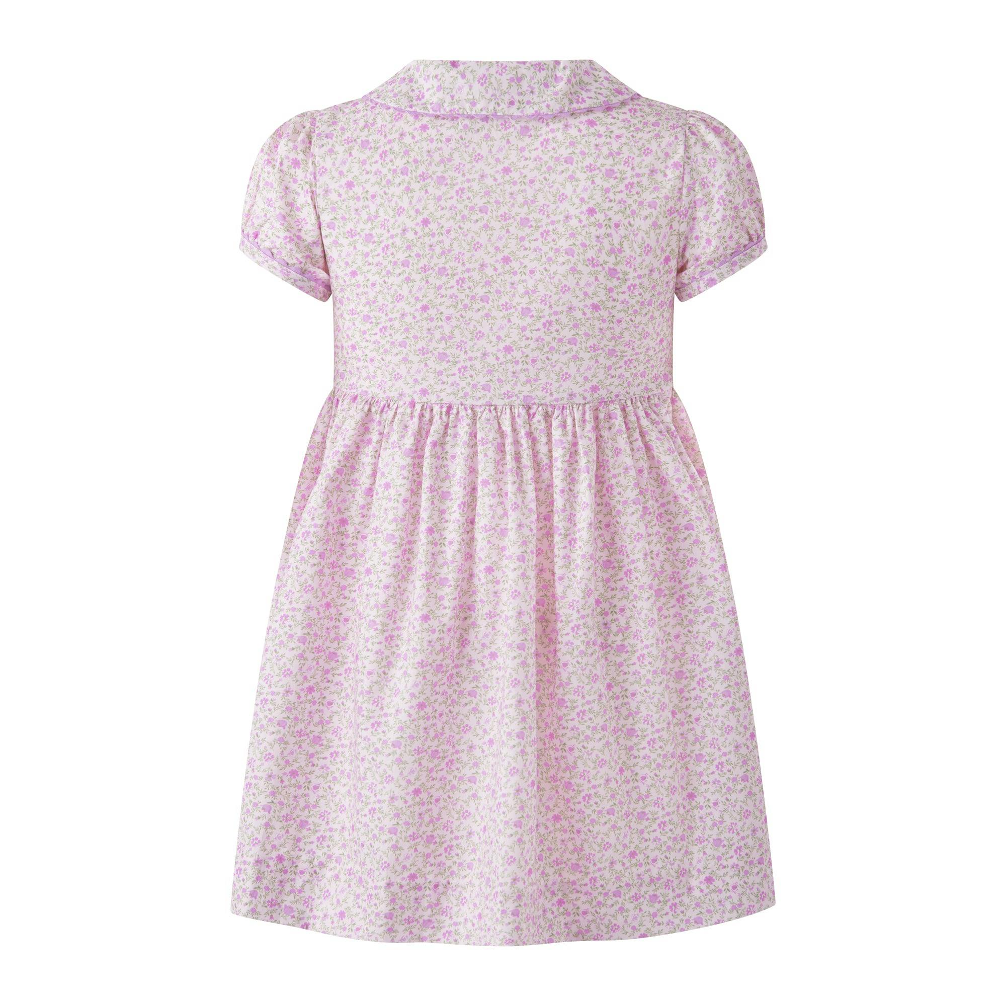 Purple Ditsy Floral Button-Front Dress