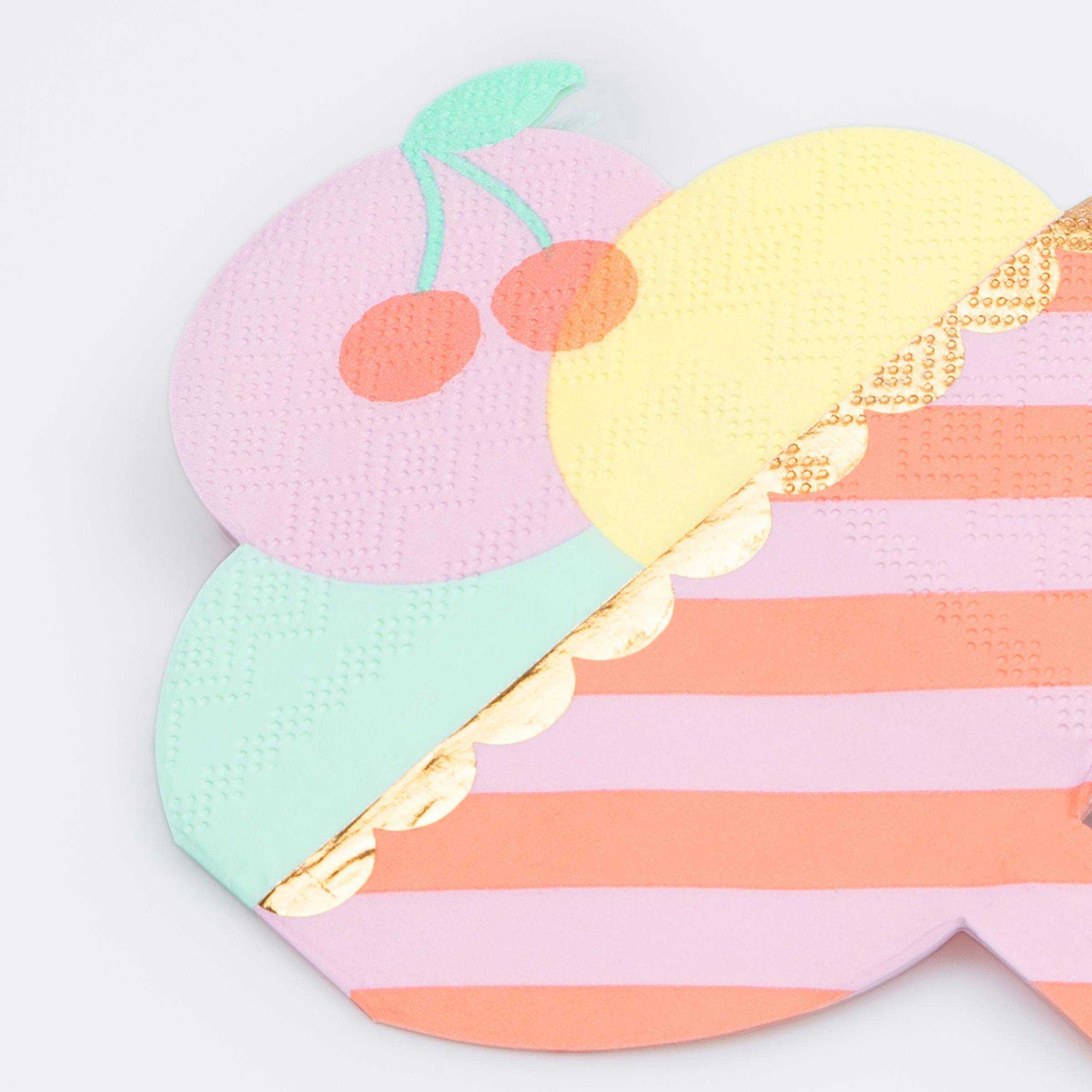 Ice Cream Sundae Napkins