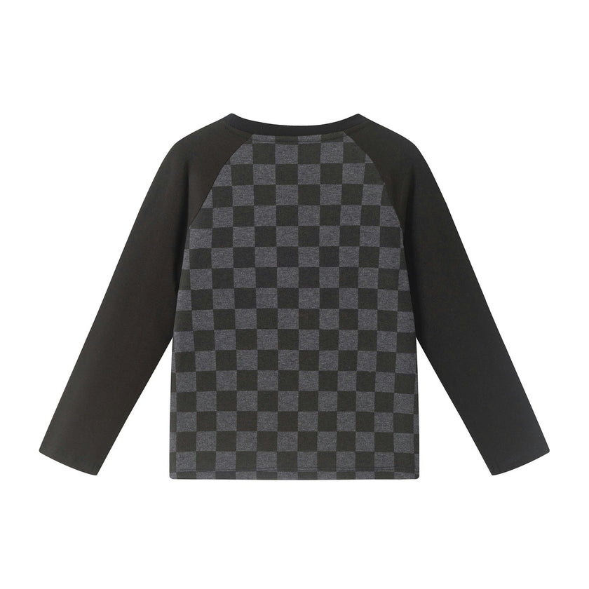 Boys Raglan Graphic Tee | Glow Dancing Skeletons - Black