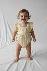 Racerback Romper Butter Yellow — Cotton Baby Girl Romper | Infant 0-24 Months