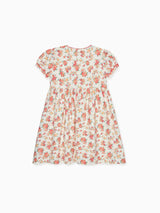 Coral Floral Soraya Girl Hand-Smocked Dress