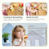 Teamson Kids Little Chef Santa Barbara Wooden Healthy Breakfast to Go with 27 Accessories