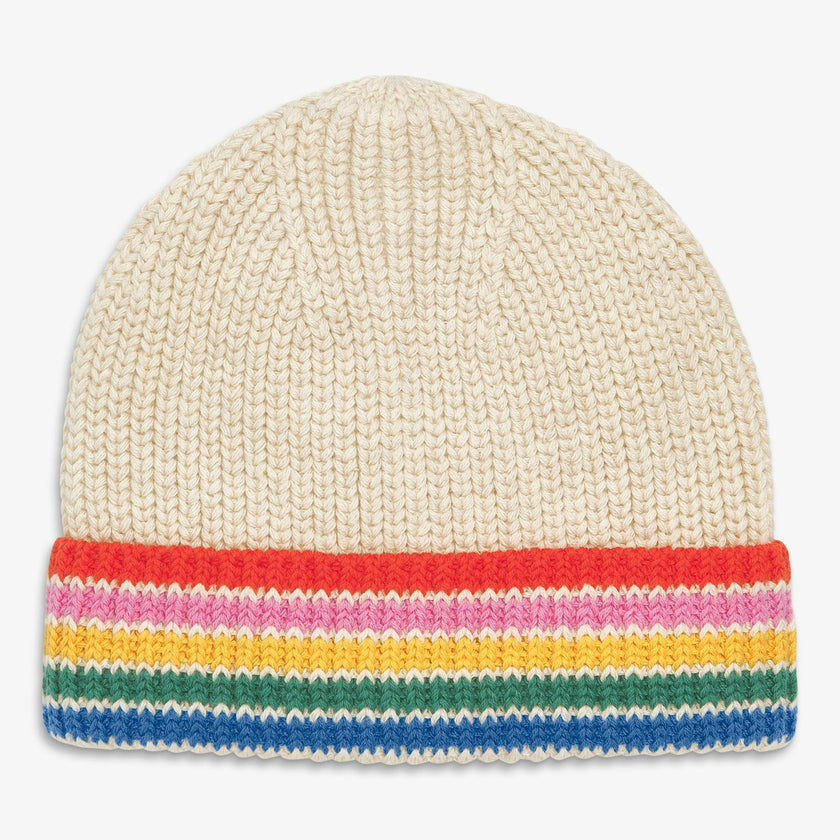 Baby knit beanie in rainbow stripe