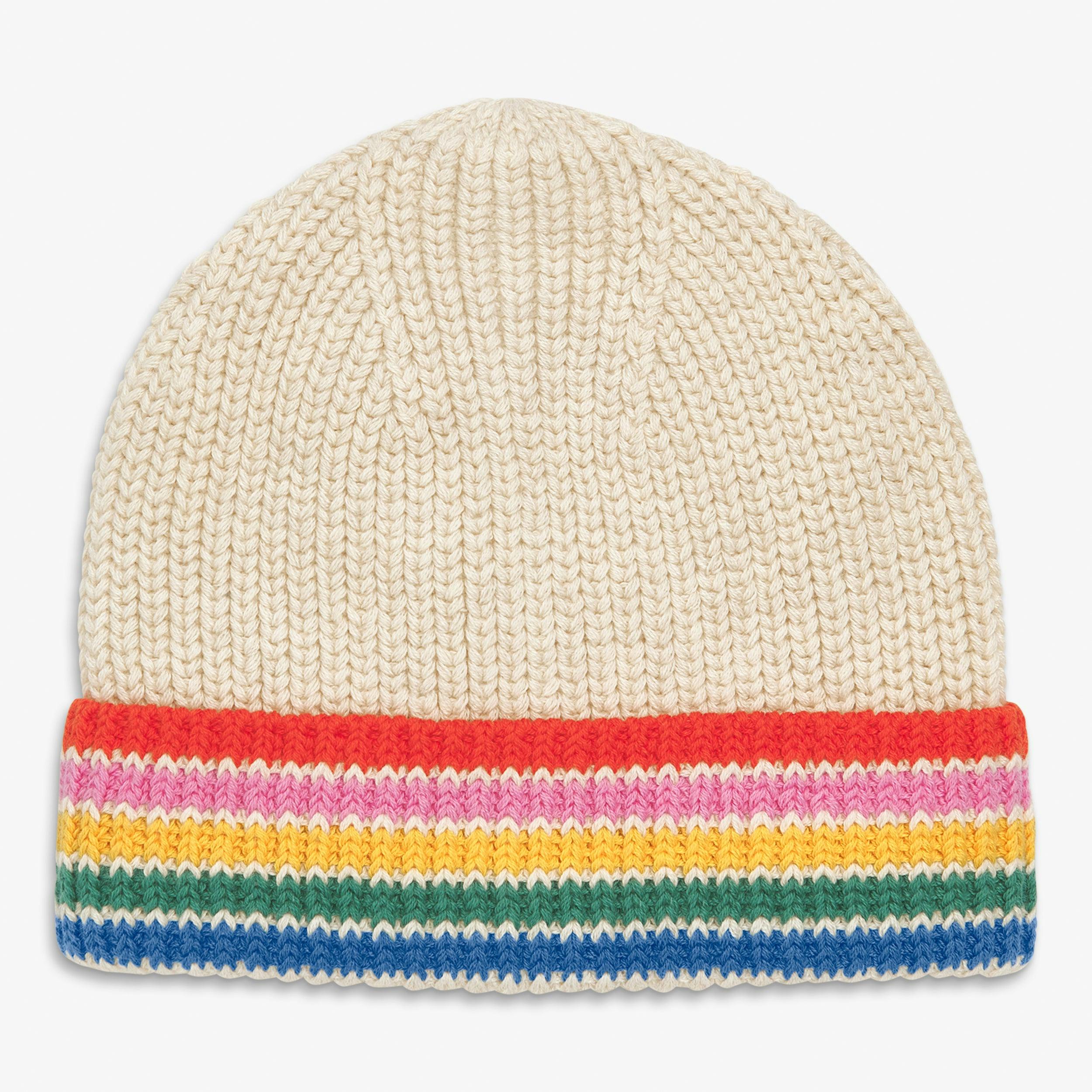 Baby knit beanie in rainbow stripe