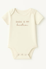 Dada is My Bestie Clay Organic Cotton Short Sleeve Baby Bodysuit