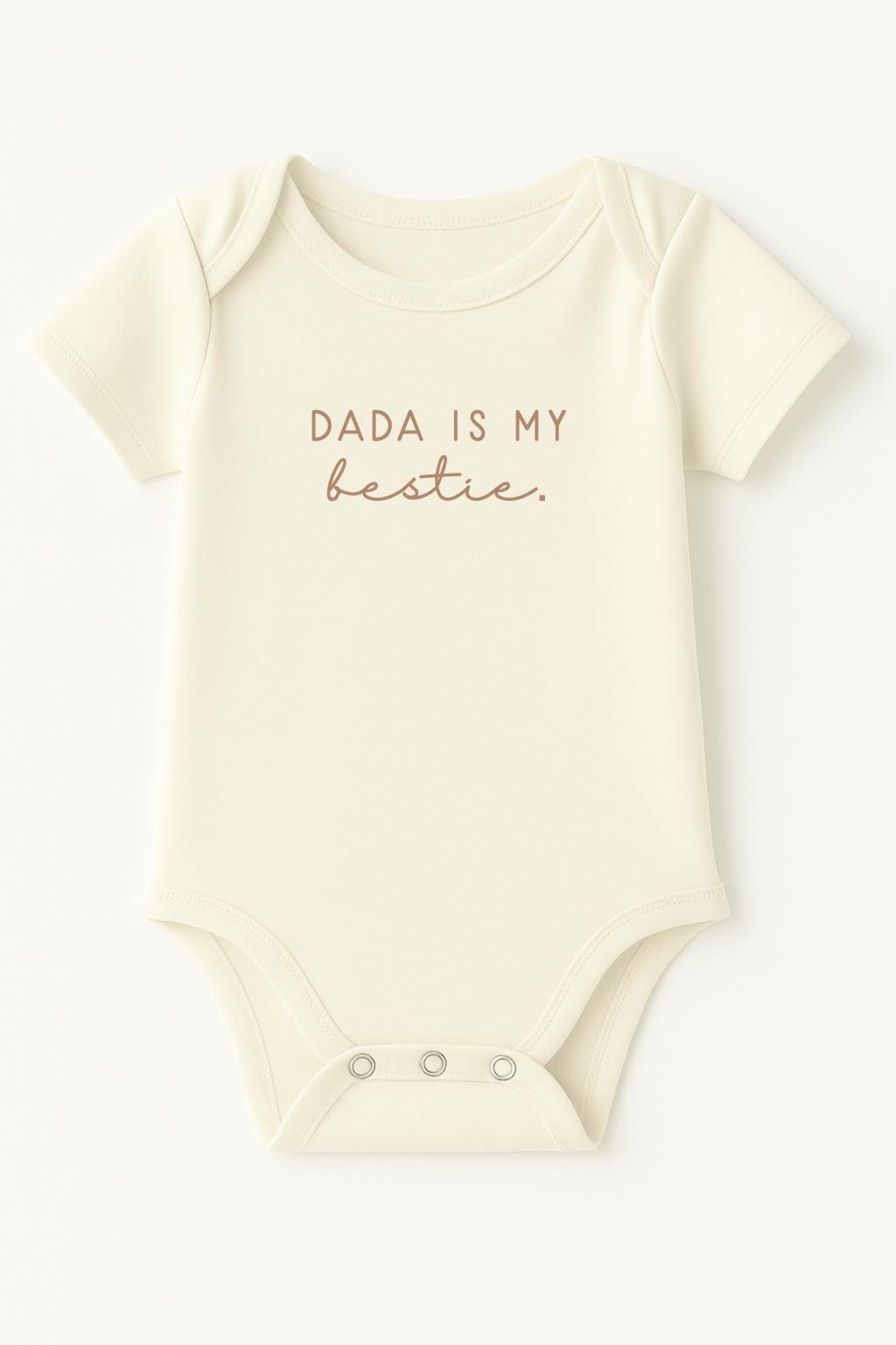 Dada is My Bestie Clay Organic Cotton Short Sleeve Baby Bodysuit