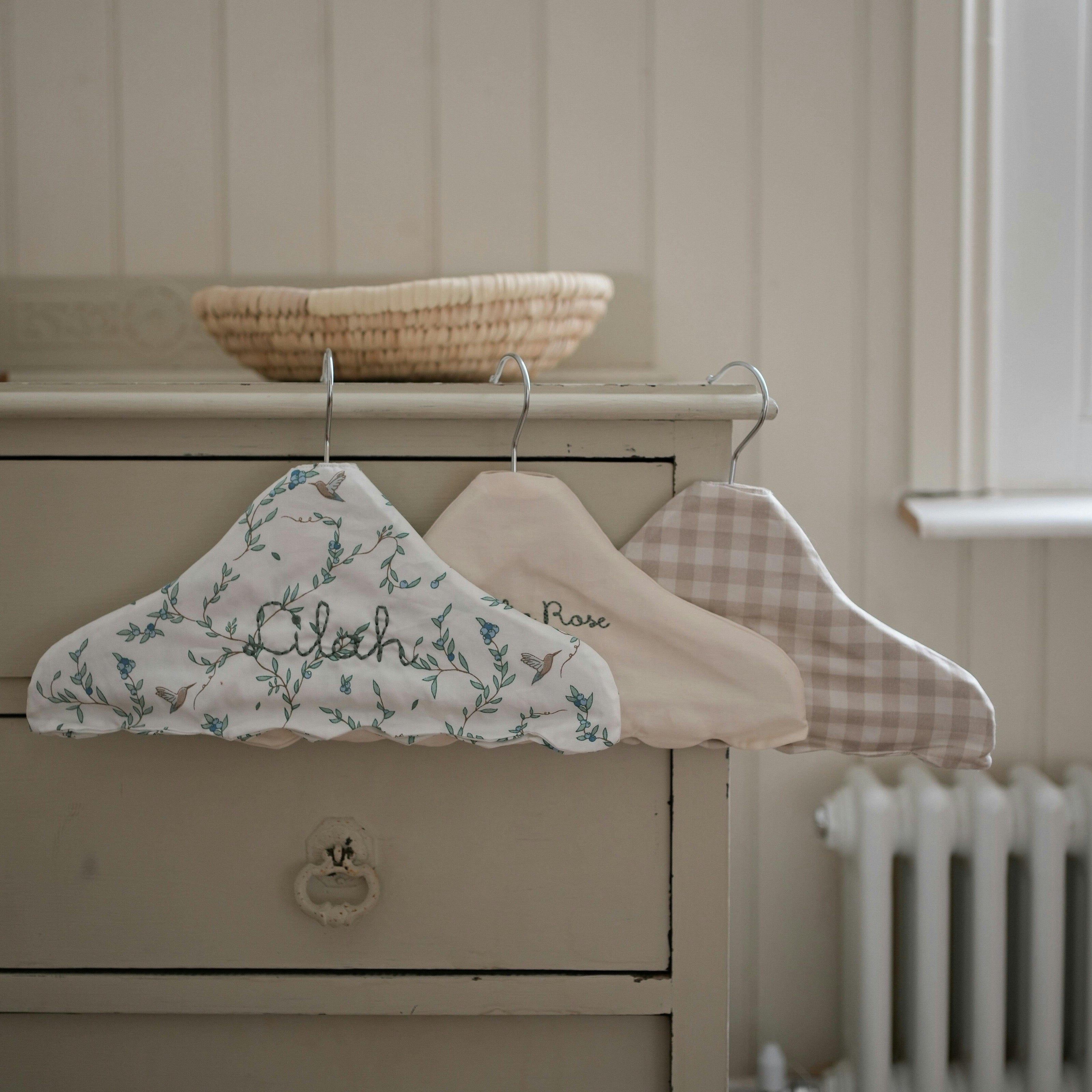 Children's Picnic Gingham Wooden Hanger