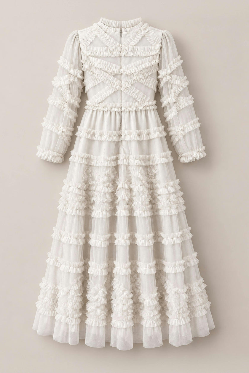 Mini Sinead Dress in Ivory Gilded Tulle