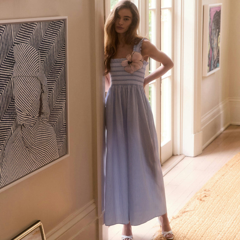 The Ashlyn Nap Dress - Blue/White Stripe