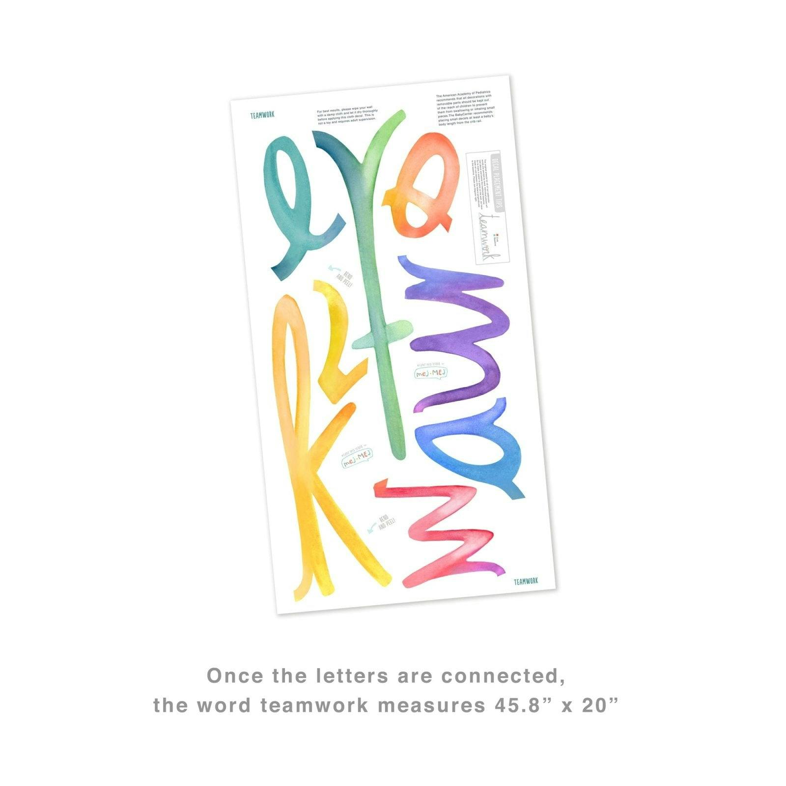 Watercolor Words • Teamwork • Peel-and-Stick Wall Decals