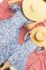 Mini Madeline Dress in Ditsy Cobalt Floral