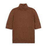 Organic Diamond Stitch Mock Neck Sweater
