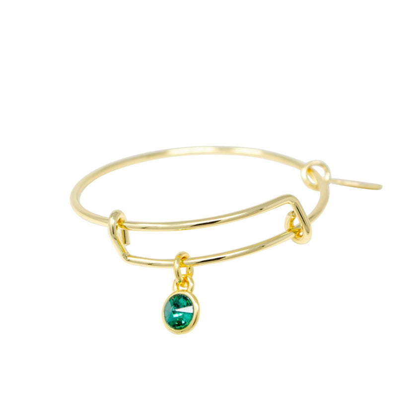 May Birthstone Bangle Bracelet