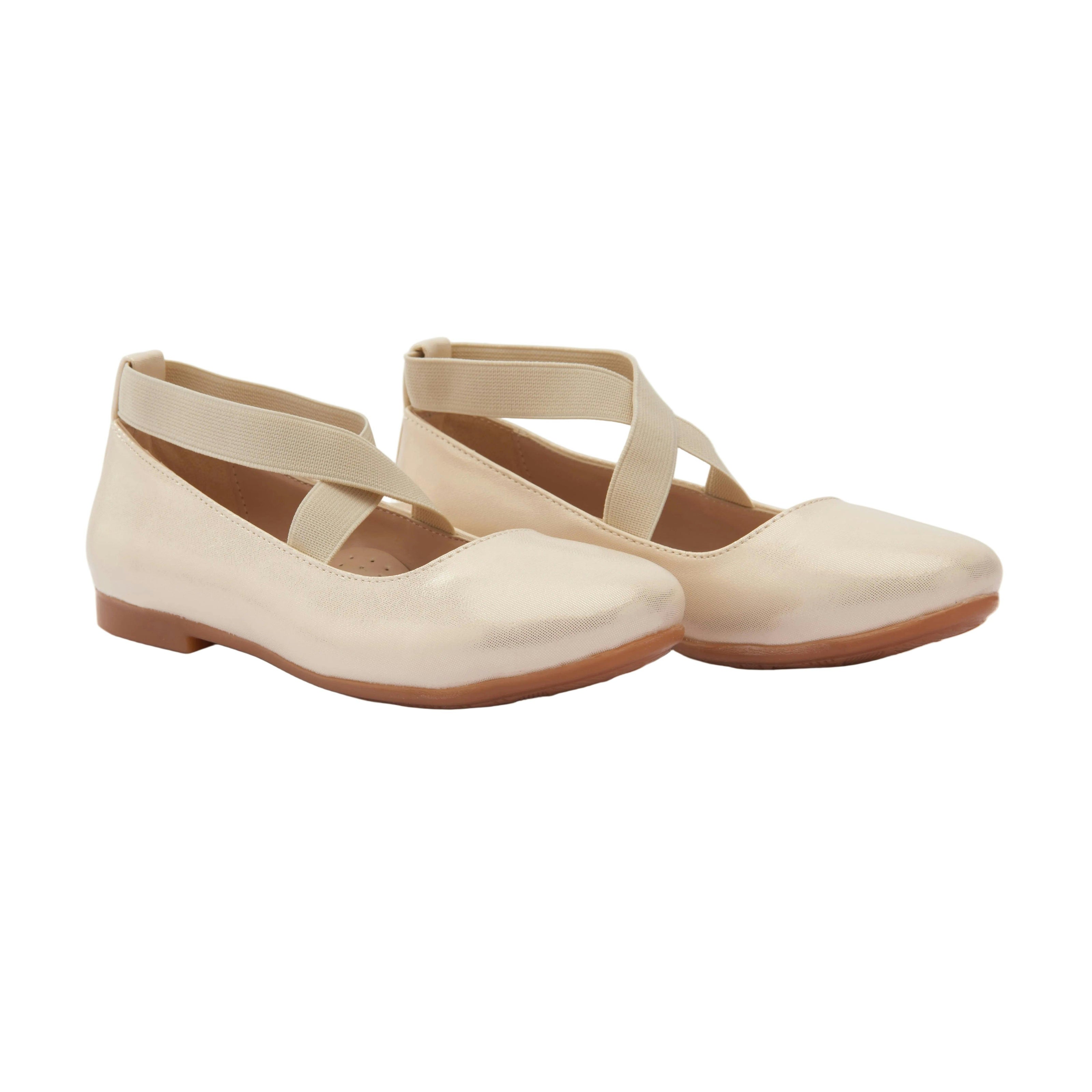 Toddler Gold Satin Ballerina Flats