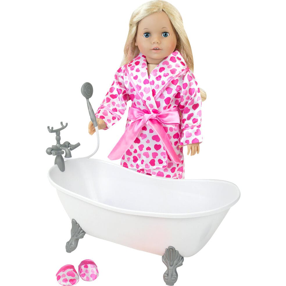 Sophia’s Classic White Clawfoot Bathtub for 18
