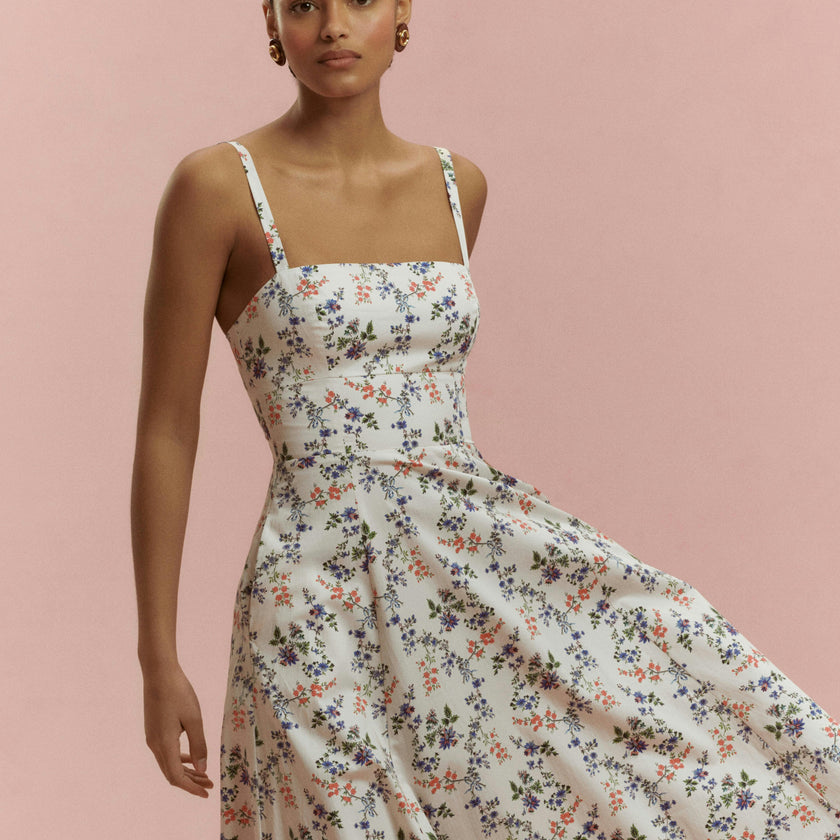 The Margot Dress - Pink Scallop Bow Chintz