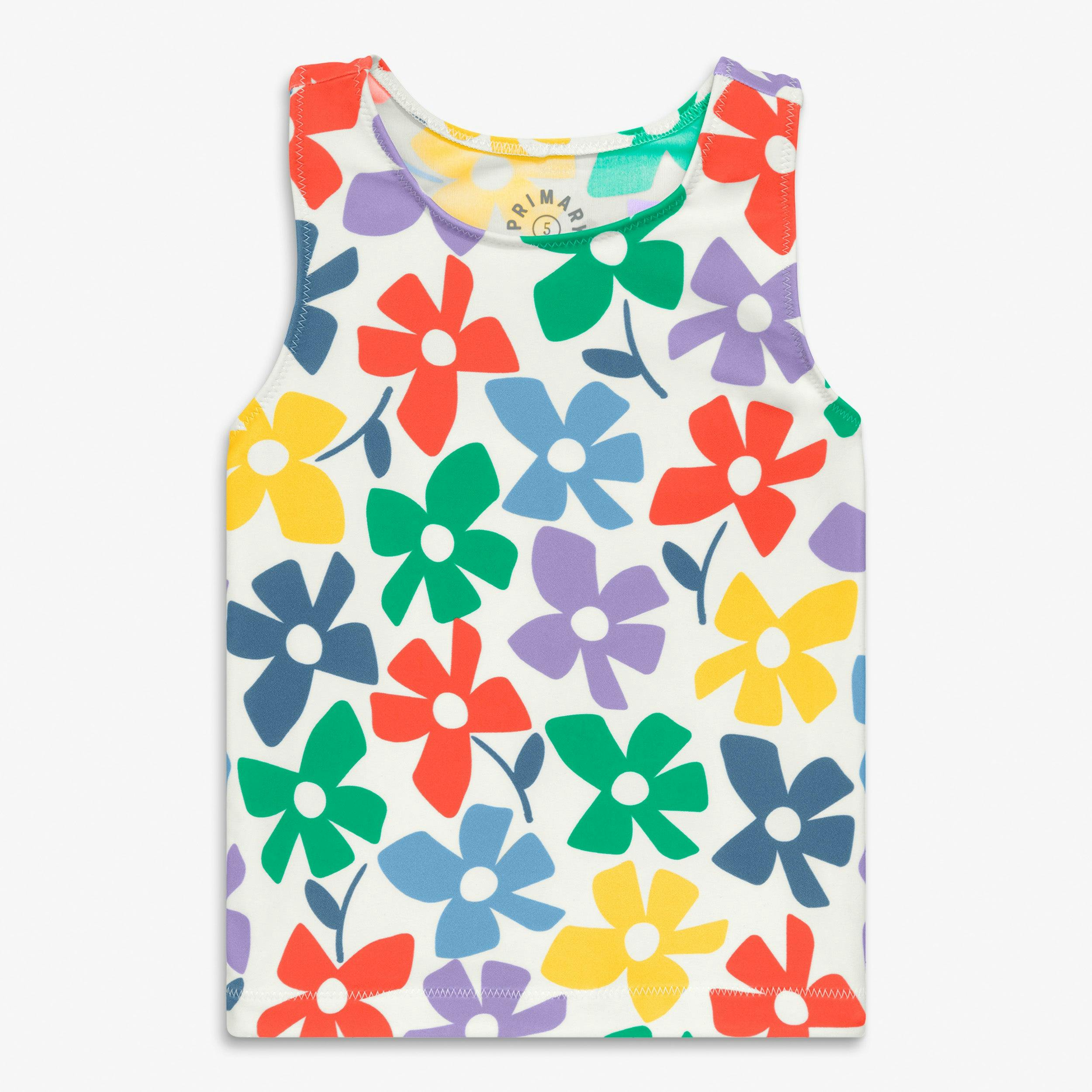 Kids swim tank in rainbow blooms