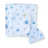 Bamboo Muslin Swaddle Blanket & Topknot Set