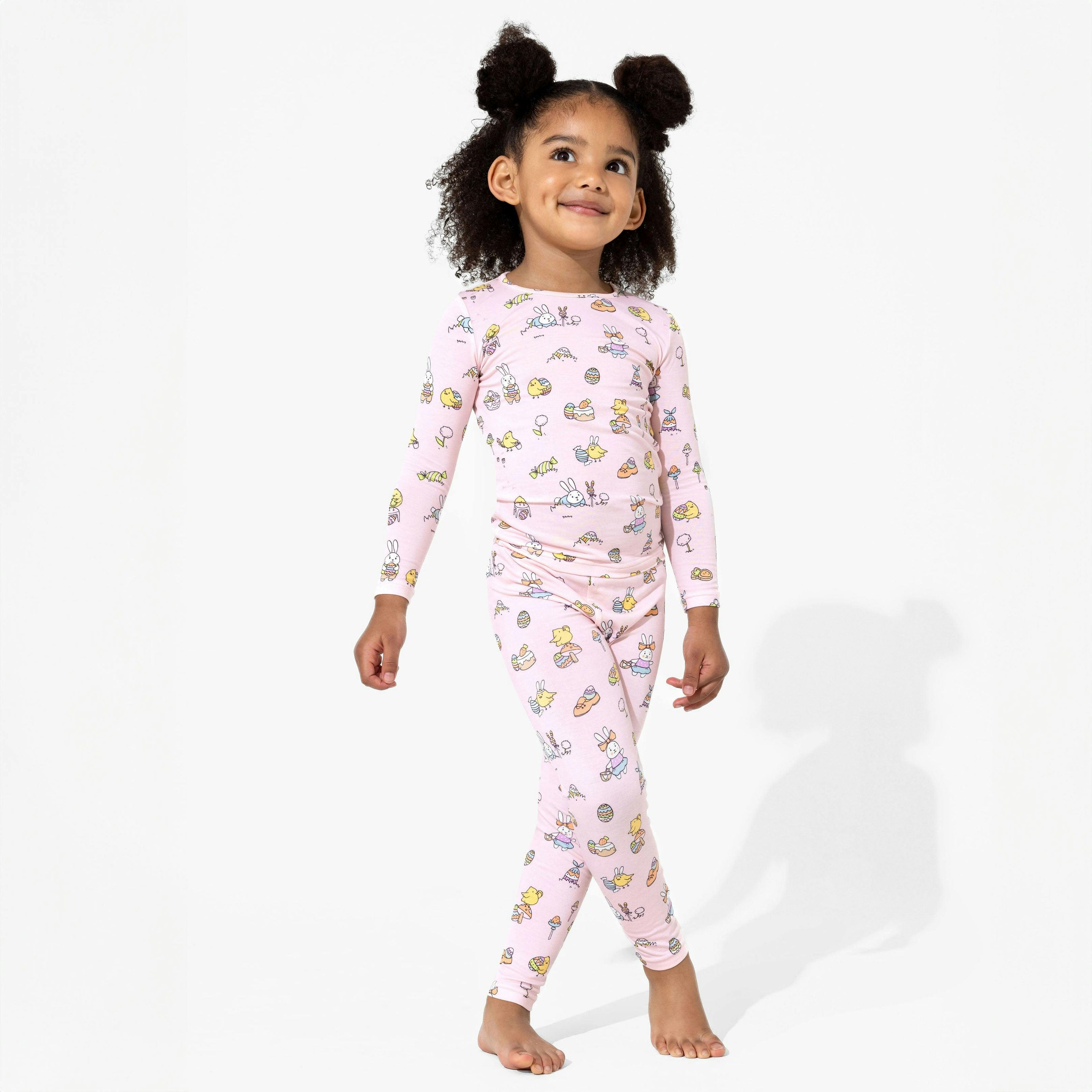 Easter Pink Bamboo Kids Pajamas