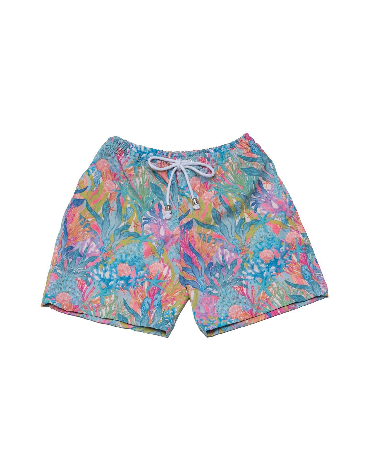 Boys Board Shorts – Coral Dreams