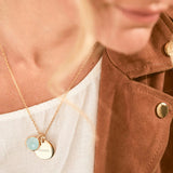 Personalized Gemstone Necklace, Gold Plated
