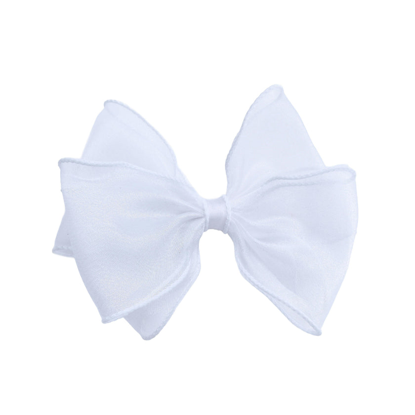 Pure White Bow Hair Clip Set