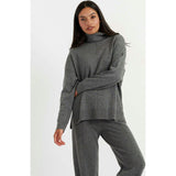 Relaxed Roll Neck Wool & Cashmere Sweater