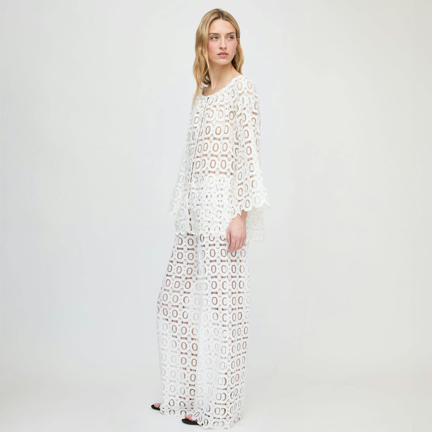 The Kaya Pool Pant - White Broderie