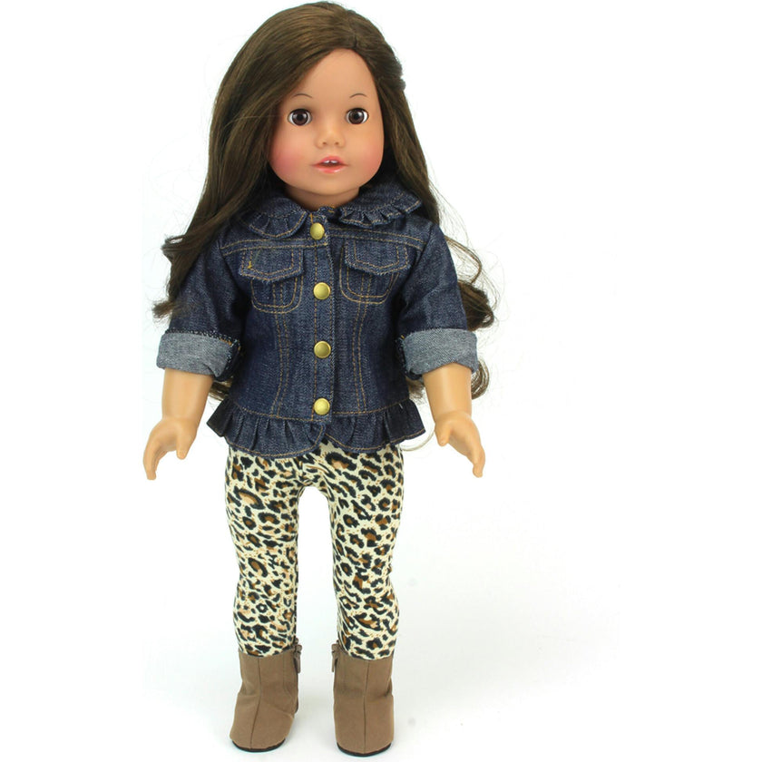 18'' Doll Ruffle Denim Jean Jacket