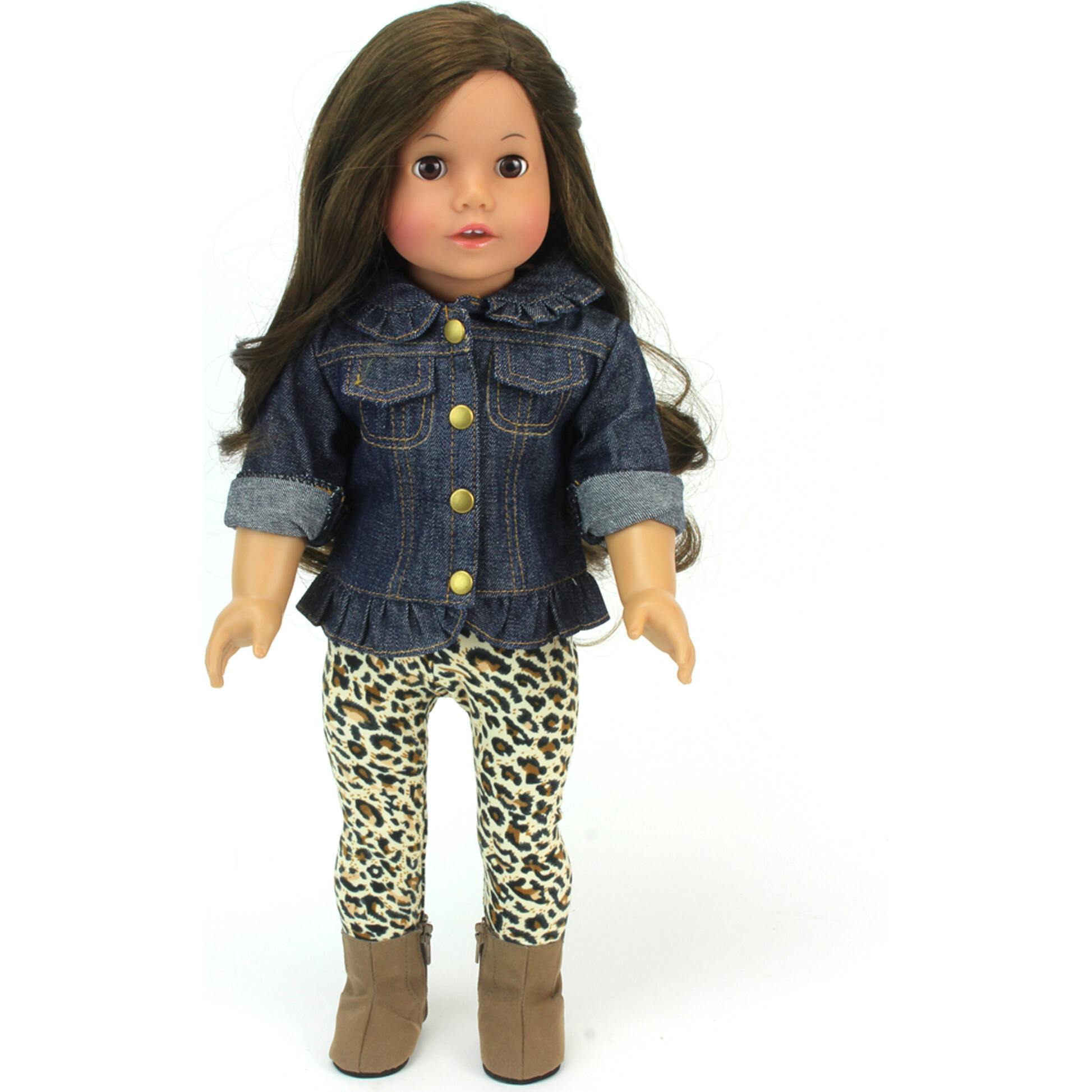 18'' Doll Ruffle Denim Jean Jacket