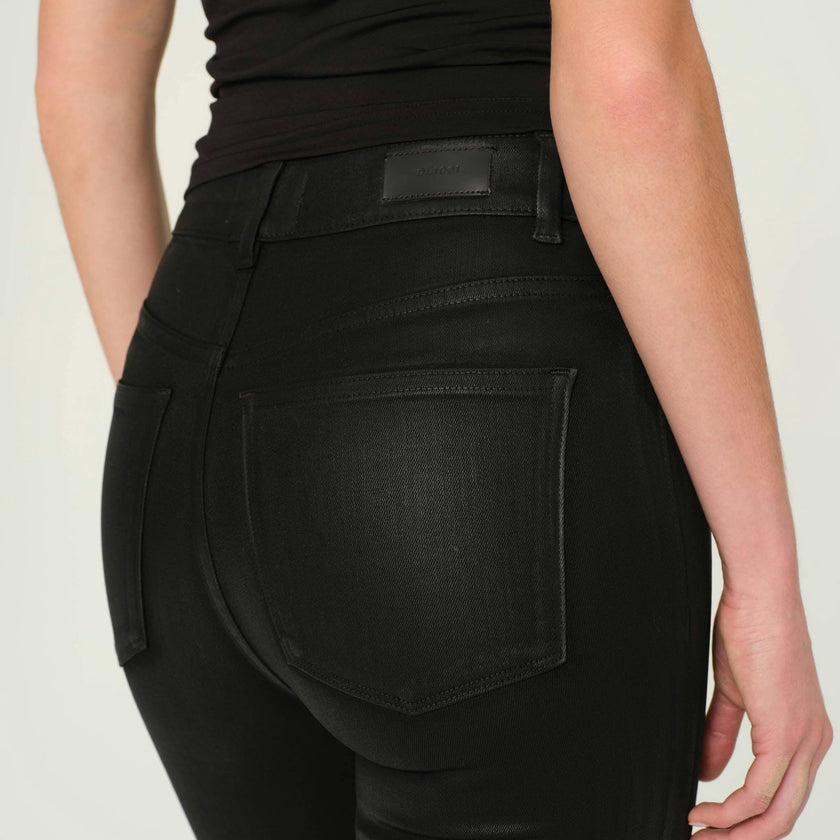 Halle Straight High Rise Instasculpt 29" Jeans | Black Coated
