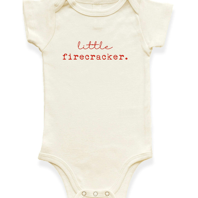 Little Firecracker Organic Cotton Short Sleeve Baby Bodysuit