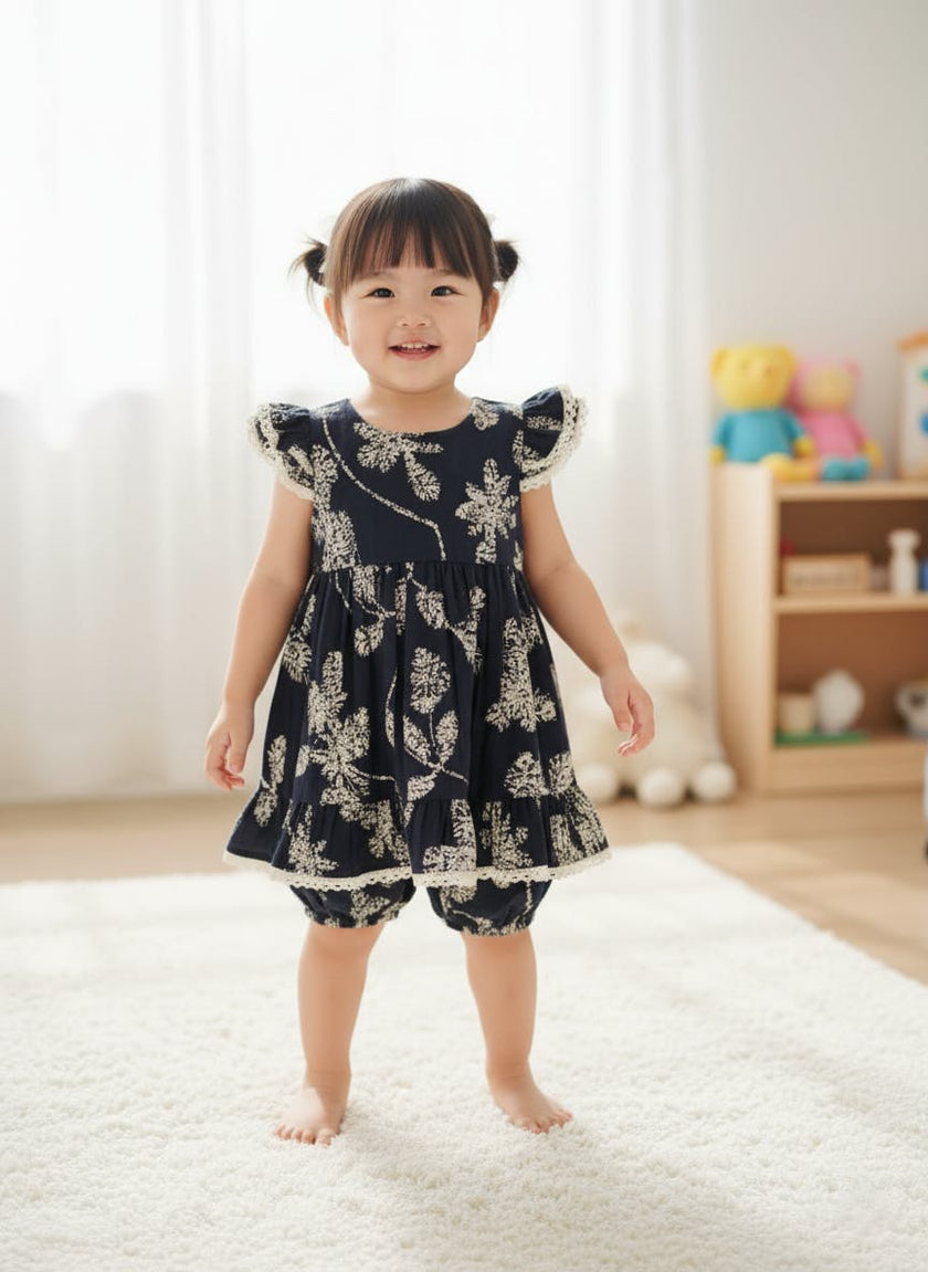 Shama Dress Black — Cotton Girls Dress | Infant to Tween 0-13 Years