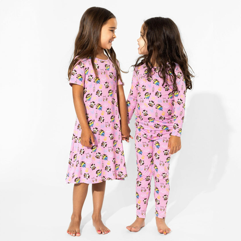Despicable Me 4: Minions Always Popping Bamboo Girls' Short Sleeve Dress