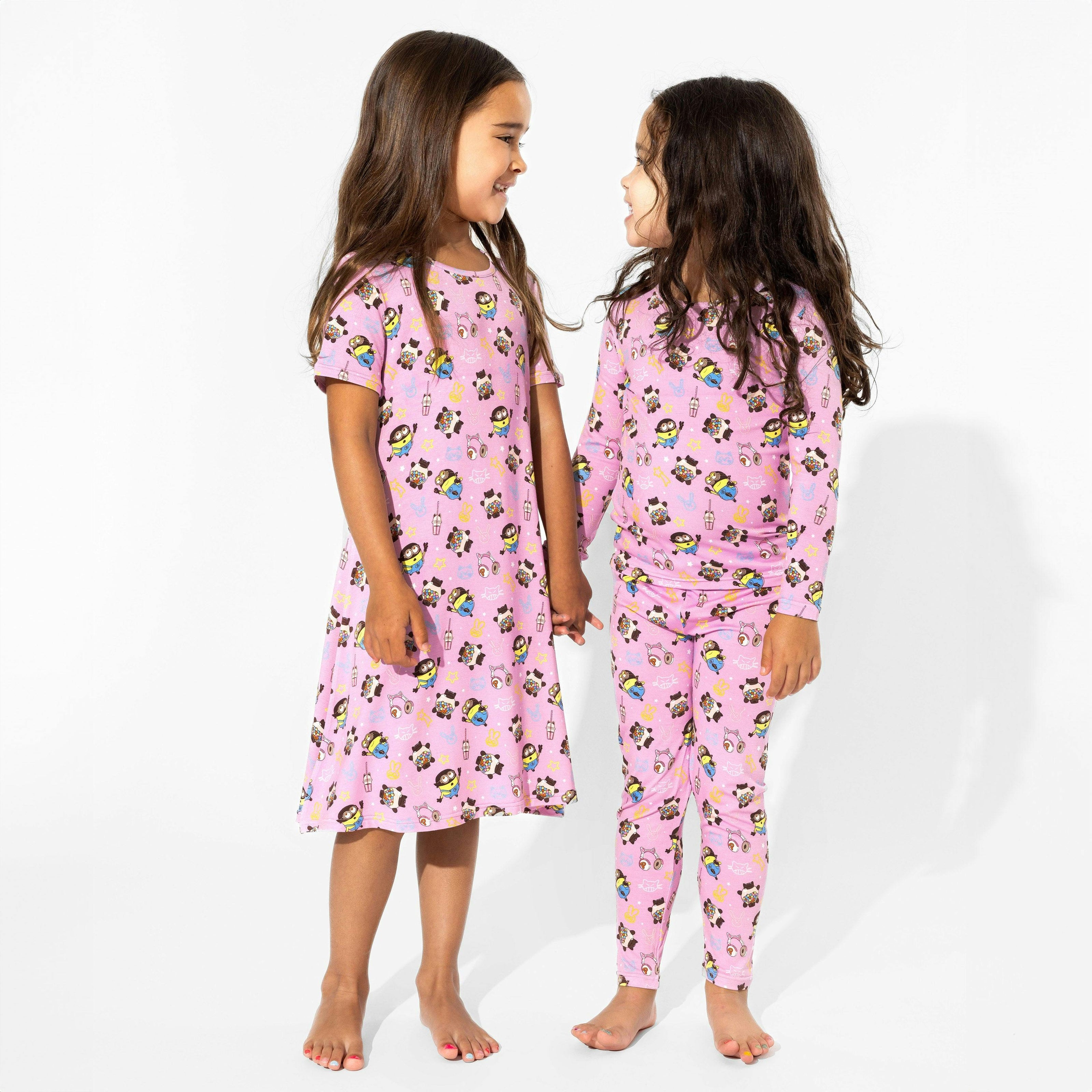 Despicable Me 4: Minions Always Popping Bamboo Girls' Short Sleeve Dress
