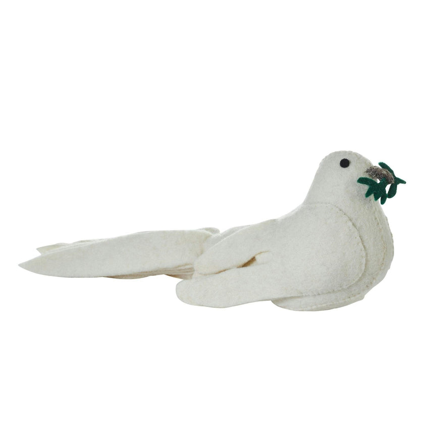 Handmade Hand Felted Wool Christmas Tree Topper - Dove