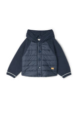 Quilted Hood Coat Grey